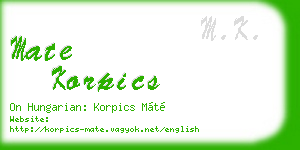 mate korpics business card